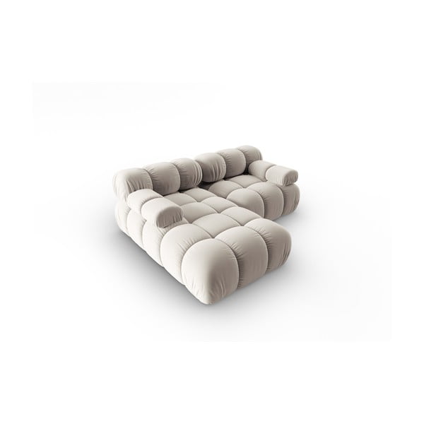 Colțar modular bej cu tapițerie din catifea (cu colț pe partea stângă ) Bellis – Micadoni -image-4