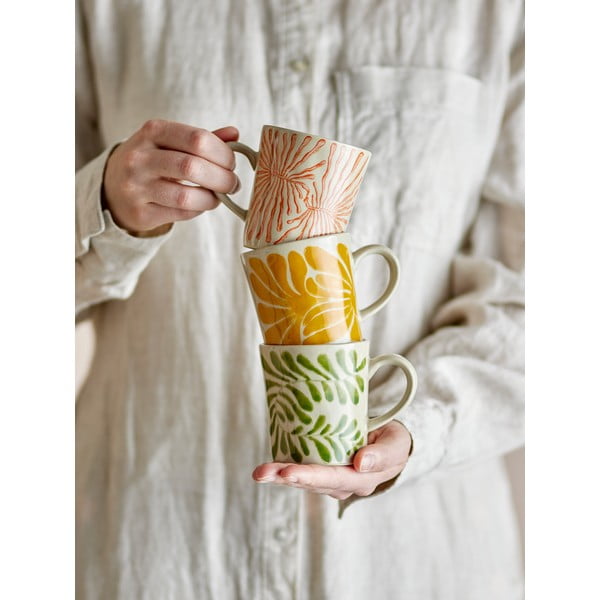 Cești 3 buc. pentru cappuccino din gresie 205 ml Fauni – Bloomingville-image-1