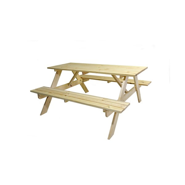 Set de dining pentru grădină din lemn de pin pentru 4 persoane Piknik - Rojaplast-image-2