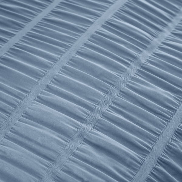 Lenjerie de pat albastră din țesătură crep pentru pat dublu, extinsă 230x220 cm Seersucker – Catherine Lansfield-image-4