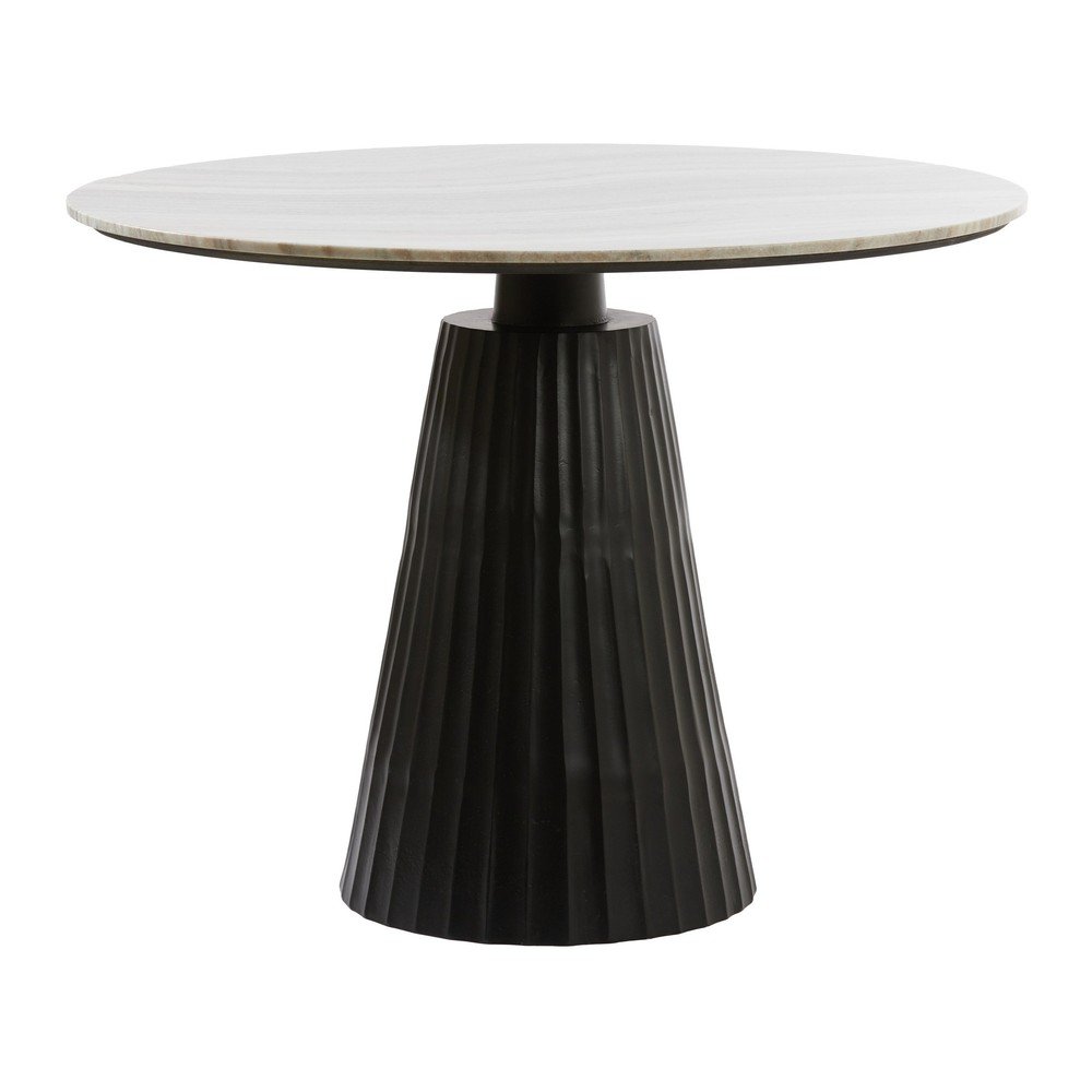 Masă de dining rotundă cu blat din marmură ø 100 cm Rianne – Light &amp; Living