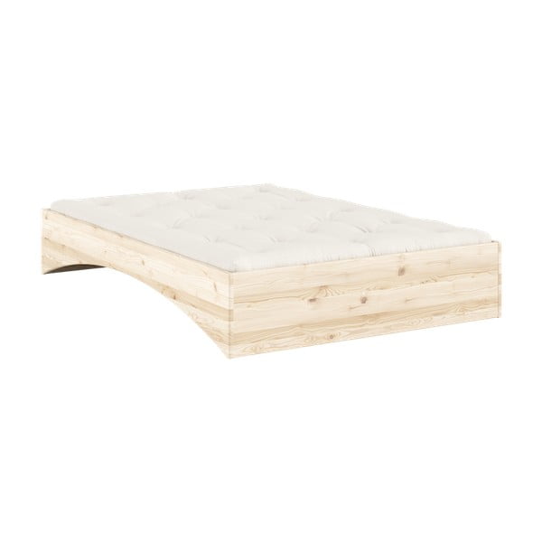 Pat matrimonial în culoare naturală din lemn de pin fără tăblie 140x200 cm Orbit – Karup Design-image-4