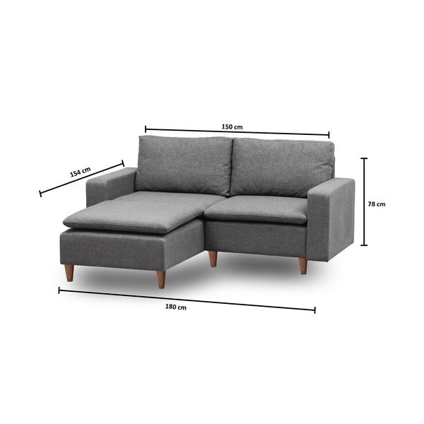 Colțar gri (cu colț pe partea stângă ) Lungo – Balcab Home-image-2