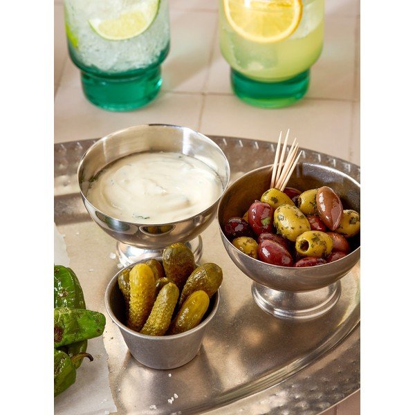 Bol mic argintiu pentru servire din metal 110 ml Serve – BonBistro-image-1