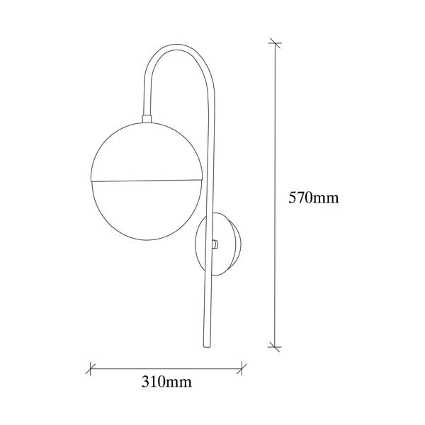 Aplică de perete neagră/aurie ø 20 cm Bastos – Opviq lights-image-4