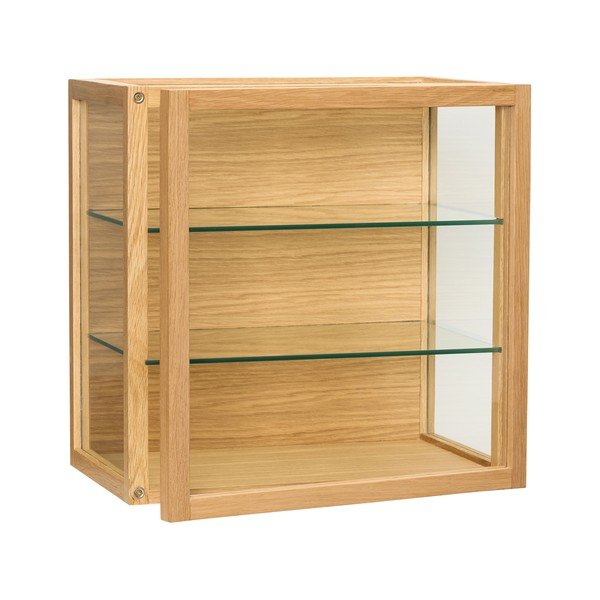 Vitrină în culoare naturală cu aspect de lemn de stejar suspendată 40x40x27 cm Poetic – Hübsch-image-3