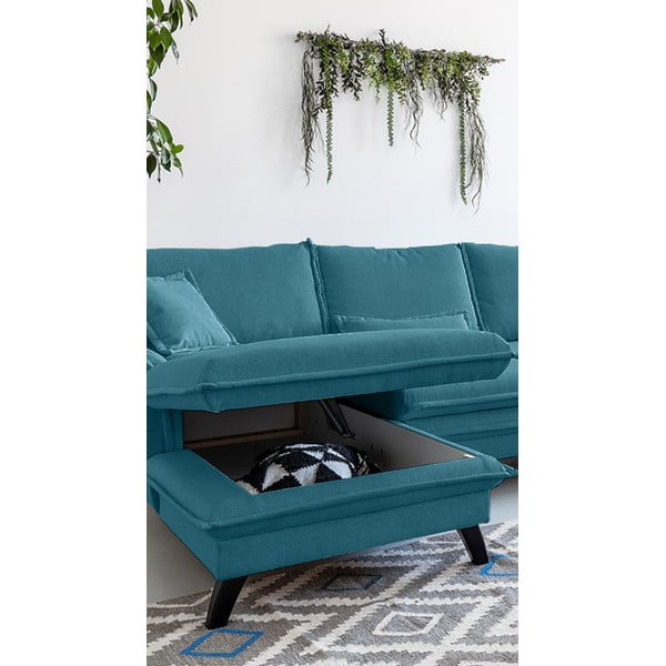 Colțar extensibil cu șezlong pe partea stângă Miuform Charming Charlie, turcoaz-image-4