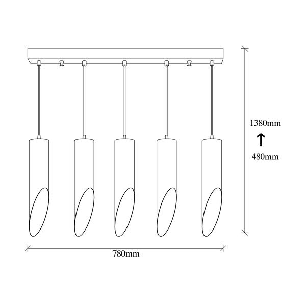 Lustră de 5 becuri Opviq lights Kesik, negru-image-3