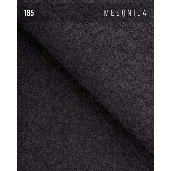 Fotoliu negru cu tapițerie din stofă bouclé Moilo – MESONICA-image-4