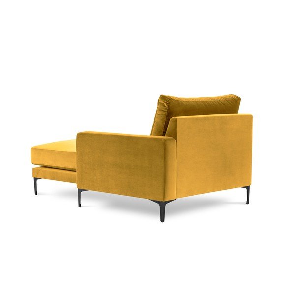 Șezlong cu tapițerie din catifea Kooko Home Harmony, colț pe dreapta, galben-image-3