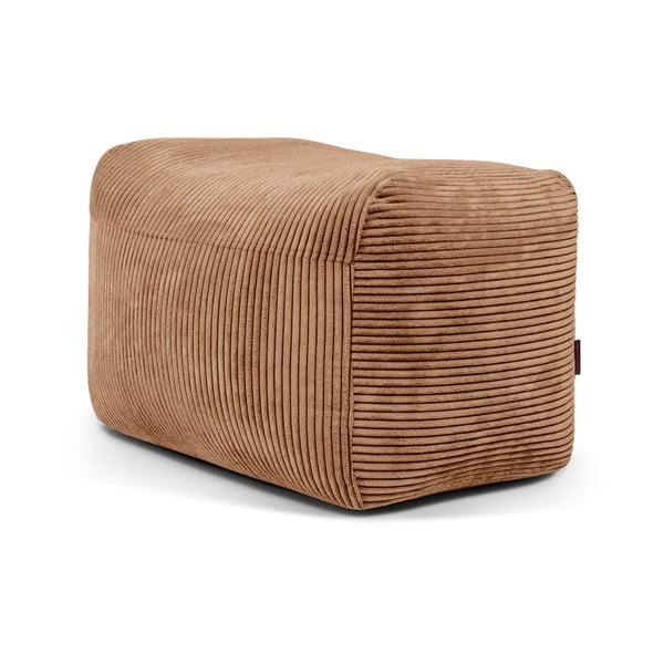 Fotoliu bean bag maro cu tapițerie din catifea reiată Plus 70 Lounge – SLOWDOWN