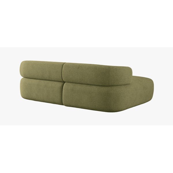 Colțar verde cu tapițerie din țesătură bouclé (cu colț pe partea stângă/cu șezlong) Jenny – Micadoni -image-3