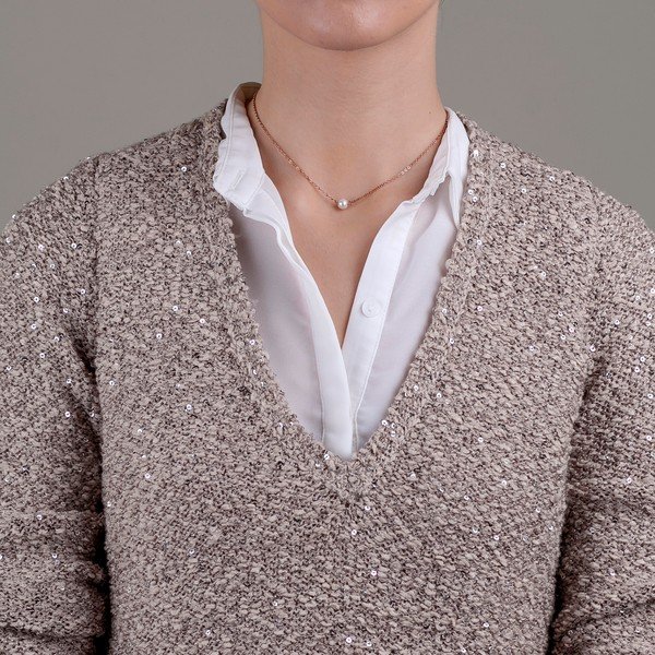 Colier damă Emily Westwood, perlă, auriu -image-3