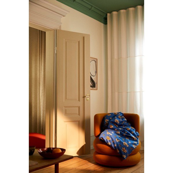 Lenjerie de pat albastră din bumbac satinat pentru pat dublu/extinsă 200x220 cm Grand Pleasantly – JUNA-image-4