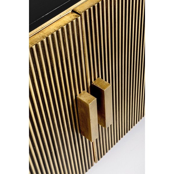 Comodă neagră/în culoare naturală 160x80x40 cm Virat – Bizzotto-image-2