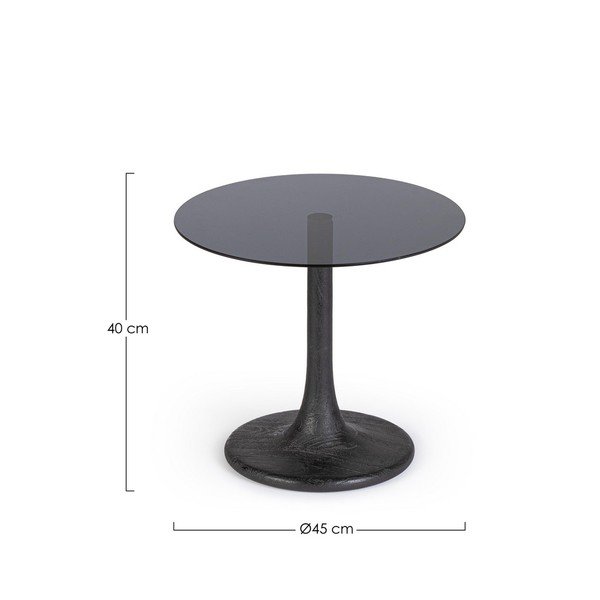 Măsuță auxiliară rotundă cu blat din sticlă ø 45 cm Aberdeen – Bizzotto-image-3