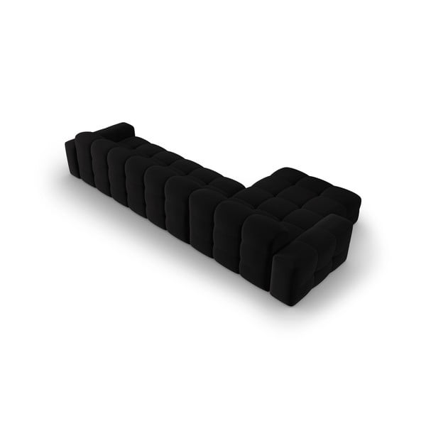 Colțar negru cu tapițerie din catifea (pe partea stângă) Kendal – Micadoni Home-image-4