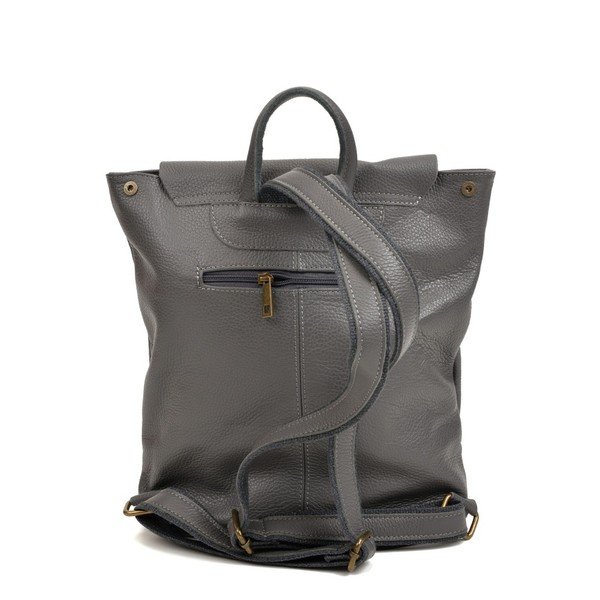 Rucsac din piele Roberta M Misco, gri-image-3
