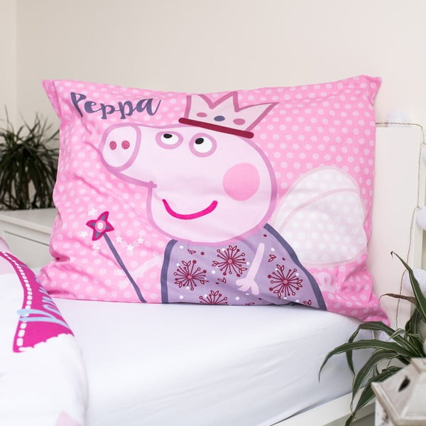 Lenjerie de pat din bumbac pentru copii Jerry Fabrics Peppa Pig, 140 x 200 cm, roz-image-3