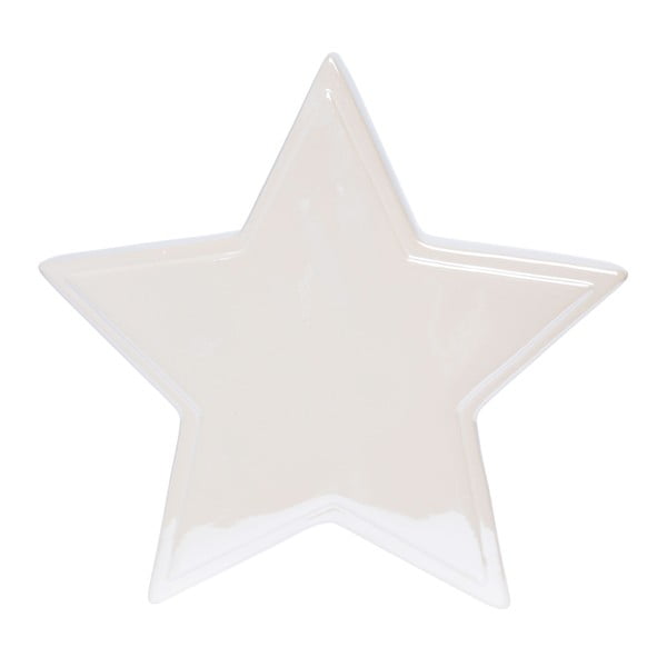 Decorațiune din ceramică Ewax Estrella, lungime 17,5 cm, alb