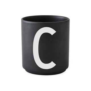 Cană din porțelan Design Letters Alphabet C, 250 ml, negru