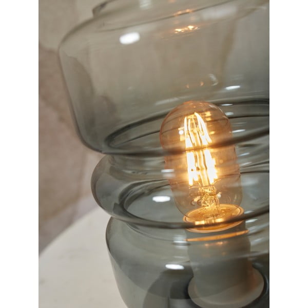 Veioză gri cu abajur din sticlă (înălțime 23 cm) Verona – it's about RoMi-image-4