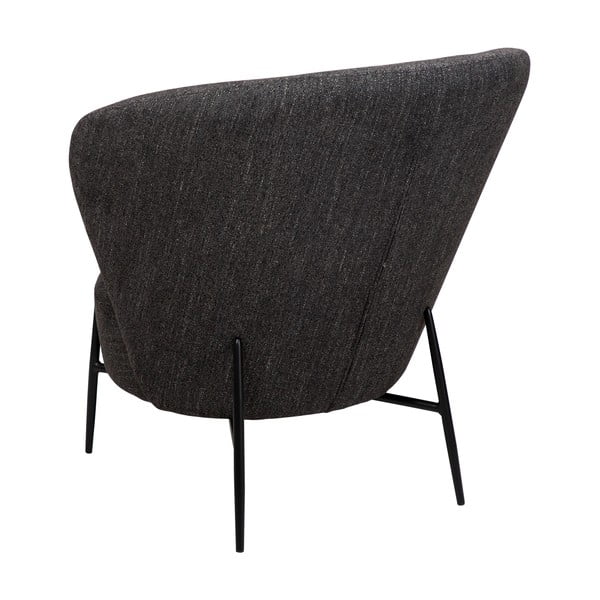 Fotoliu gri antracit cu tapițerie din țesătură bouclé Orbit – DAN-FORM Denmark-image-1