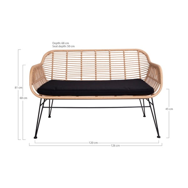 Canapea de grădină din ratan House Nordic Trieste-image-4