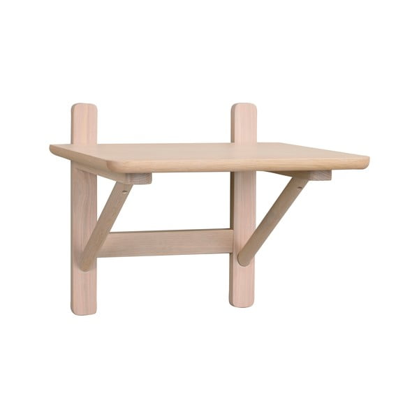 Noptieră în culoare naturală cu rafturi cu aspect de lemn de stejar Camrose - Rowico-image-3