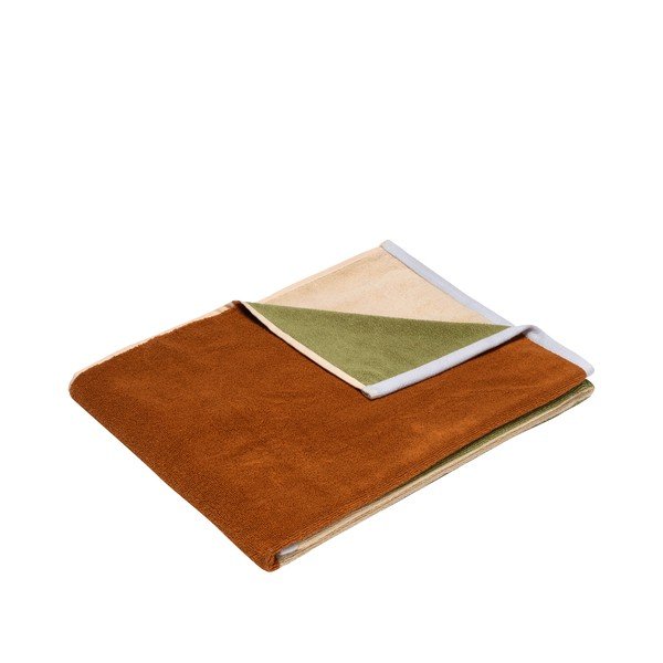 Prosop maro din bumbac din frotir 70x140 cm Block – Hübsch