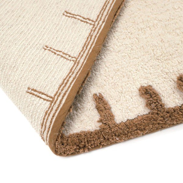 Covor pentru copii crem lavabil, țesut manual din bumbac 65x120 cm Little Charlie – Nattiot-image-4