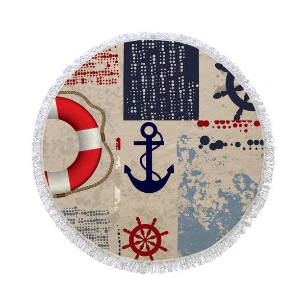 Prosop plajă rotund La Chanta Hanatu Round Beach Towel, ⌀ 1,5 m