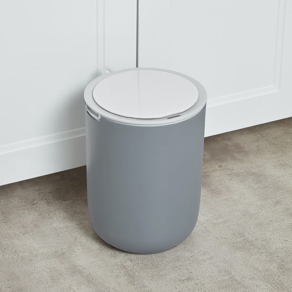 Coș de gunoi Addis Sensoric, 8 l, gri deschis-image-1