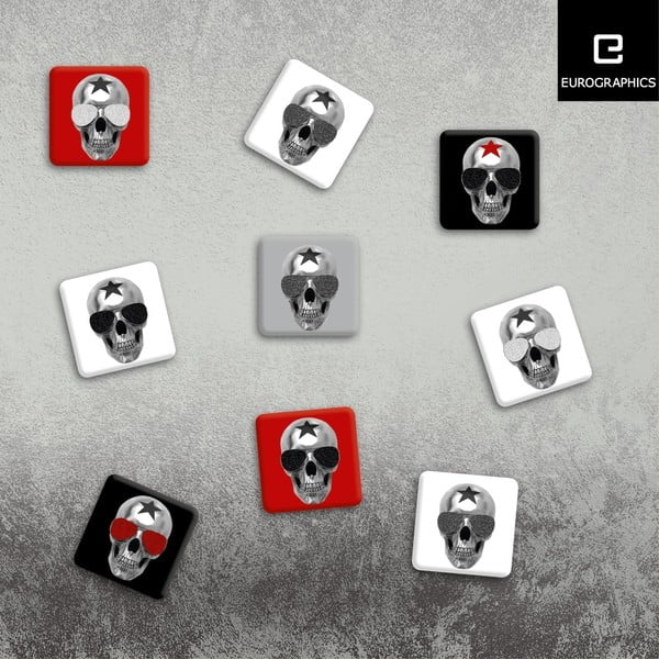 Set 9 magneți Eurographics Rocking Skulls