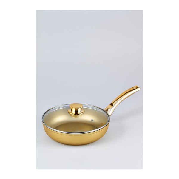 Tigaie cu capac Bisetti Stonegold Gold Handle, 6,3x2,4 cm