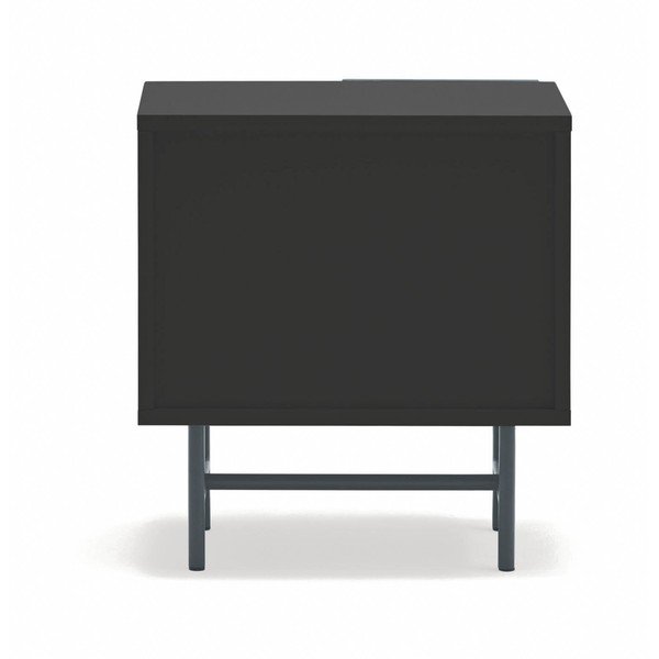 Noptieră neagră/gri antracit cu rafturi cu aspect mat Nube – Teulat-image-4