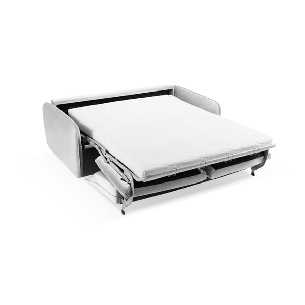 Canapea gri deschis extensibilă cu tapițerie din catifea 214 cm Vienna – Cosmopolitan Design-image-4