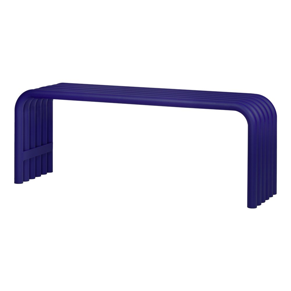 Bancă de grădină albastră din metal Nokk – noo.ma