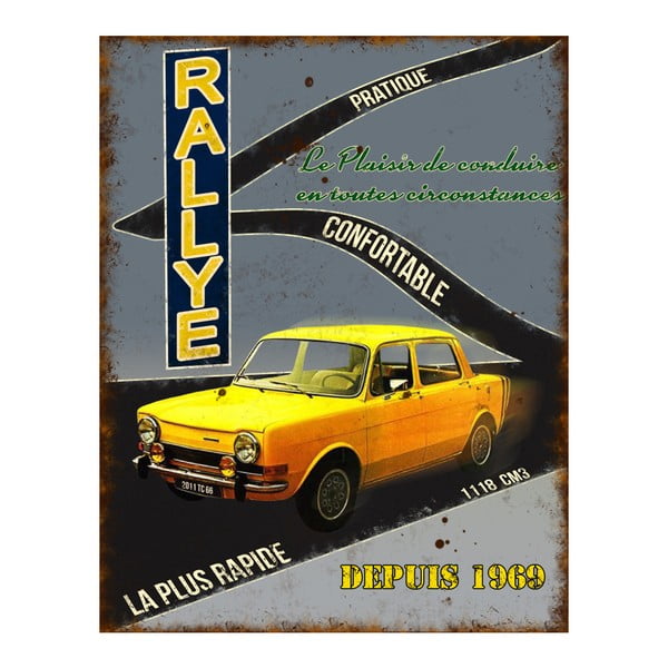 Placă metalică Antic Line Rallye, 22 x 28 cm