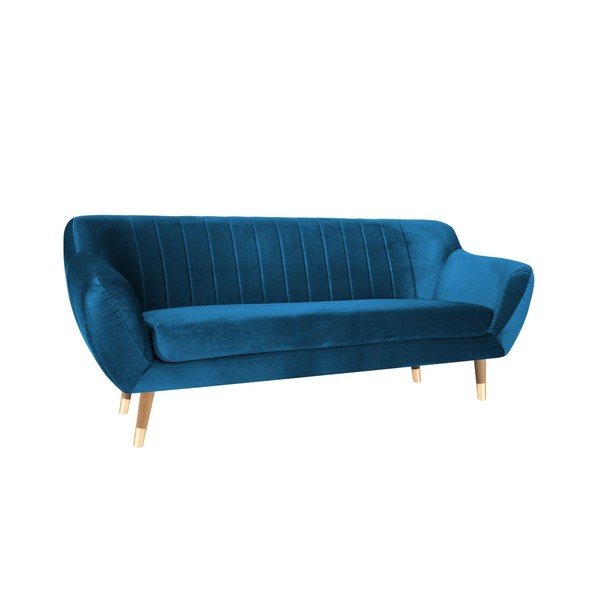Canapea cu tapițerie din catifea Mazzini Sofas Benito, albastru, 188 cm-image-2