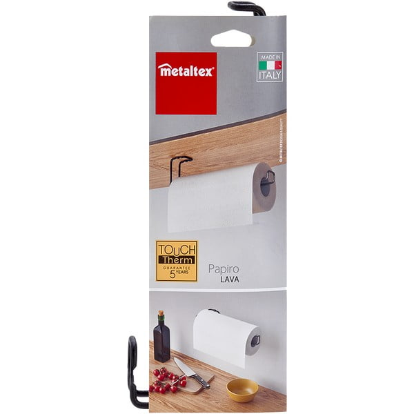 Suport de perete pentru prosoape de bucătărie Metaltex, negru-image-4