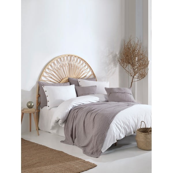 Lenjerie de pat albă din bumbac ranforcé pentru pat de o persoană 140x200 cm Como Striped – Mila Home Luxury-image-1