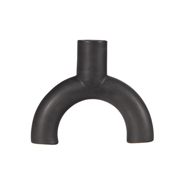 Suport din ceramică pentru lumânare WOOOD Jake, negru-image-1