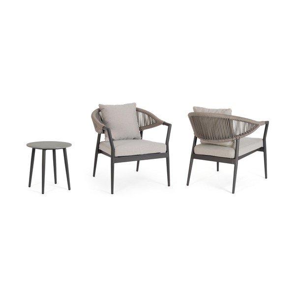 Set mobilier de grădină kaki/taupe din aluminiu pentru 2 persoane Millor – Bizzotto-image-3