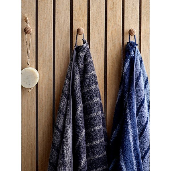 Prosop din bumbac froté Södahl Stripes, 100 x 50 cm, gri-image-1