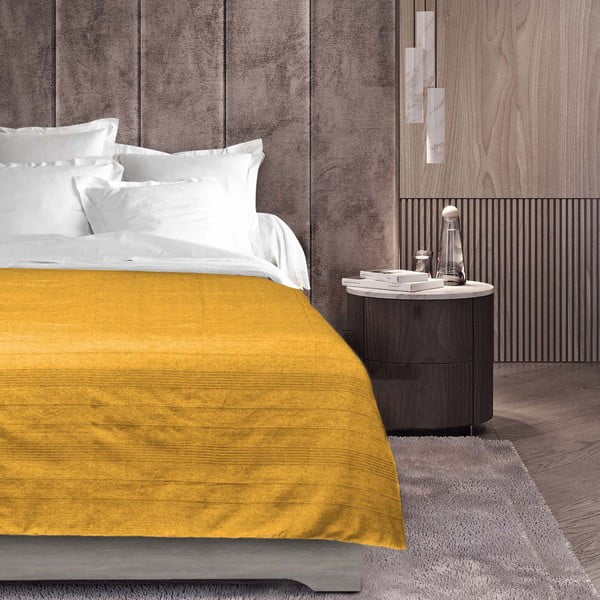Cuvertură galbenă 220x240 cm Lucile – douceur d'intérieur-image-1