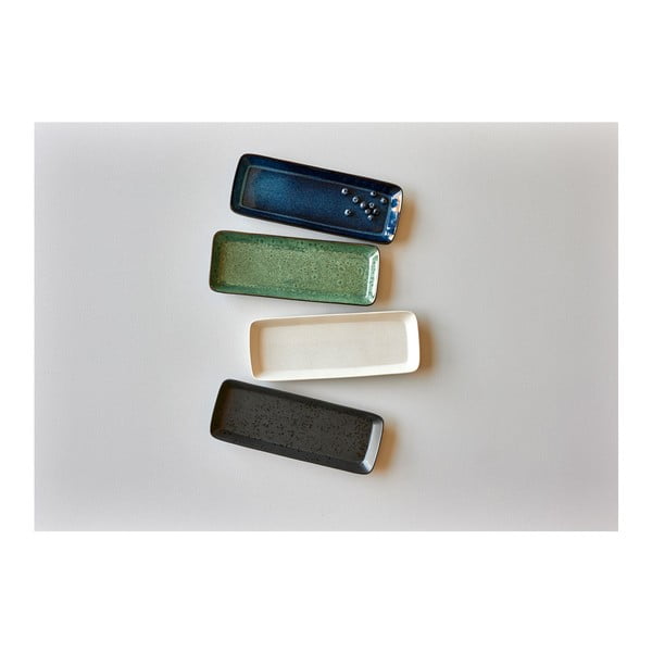 Tavă servire din gresie ceramică Bitz, 38 x 14 cm, alb - crem-image-3