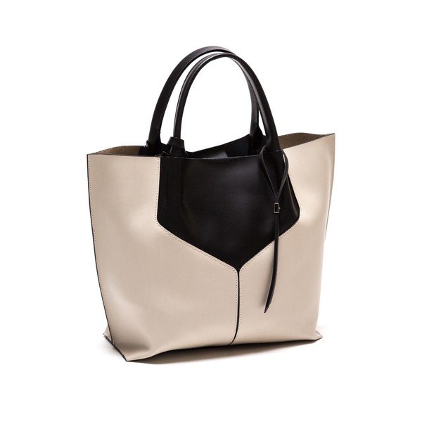 Poșetă din piele Anna Luchini 86 Nero Beige-image-2