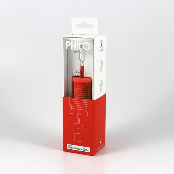 Cablu de încărcare USB pentru Apple Philo Energy, lungime 1 m, roșu