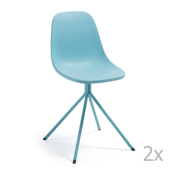 Set 2 scaune La Forma Mint, albastru